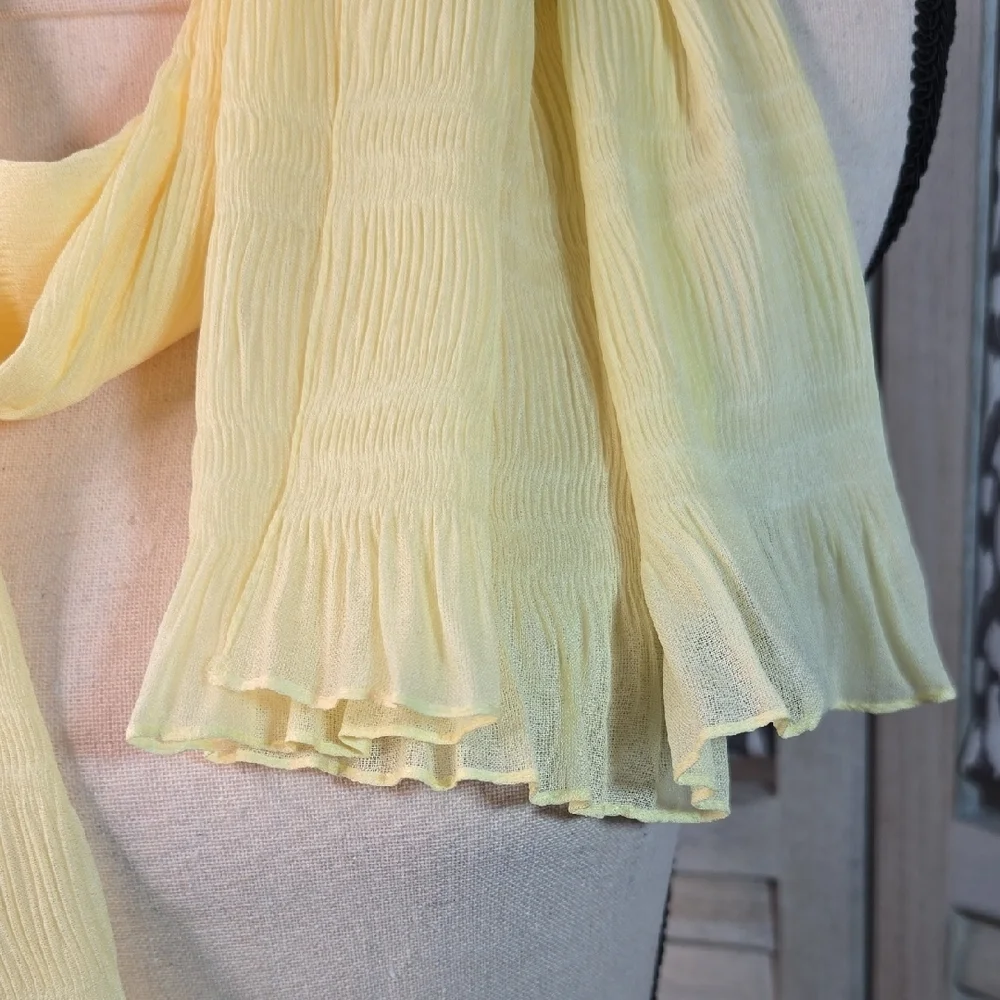 NWOT Yellow Women's Ruffled Textured Scarf Lightweight